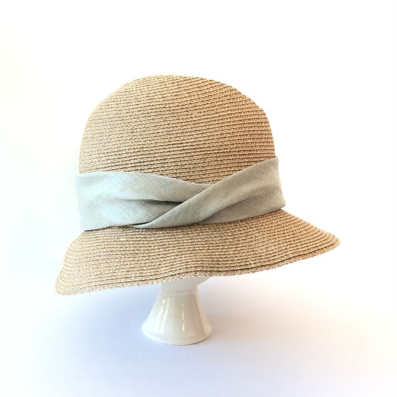 Eugenia Kim Courtney Toyo Packable Fedora Hat with Sage Ribbon main image 8